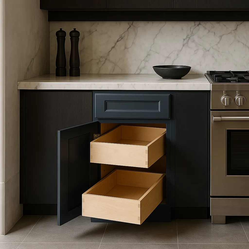 Home Decorators Collection Grayson Mythic Blue Kitchen Cabinet, photo 4 of 4