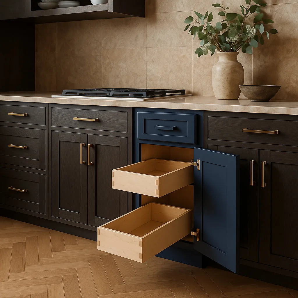 Home Decorators Collection Grayson Mythic Blue Kitchen Cabinet, photo 4 of 4