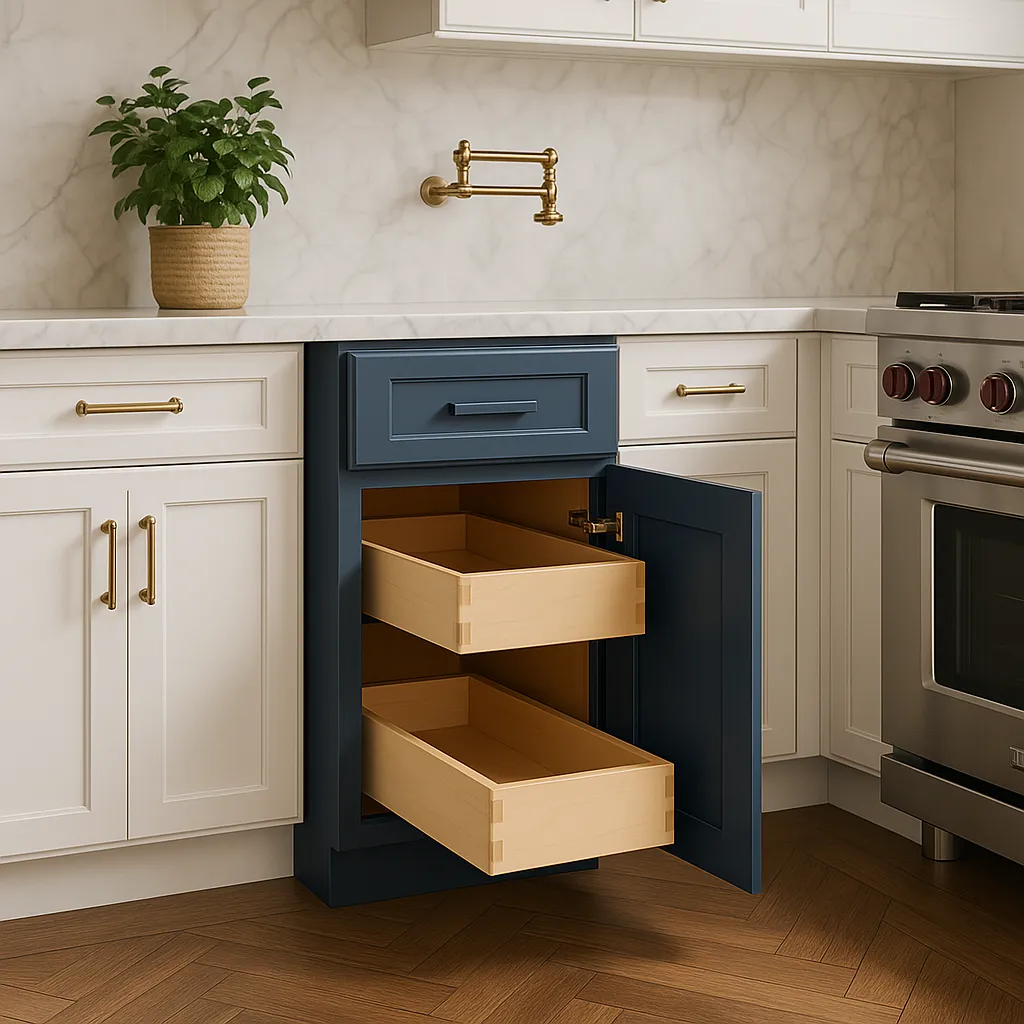 Home Decorators Collection Grayson Mythic Blue Kitchen Cabinet, photo 3 of 4
