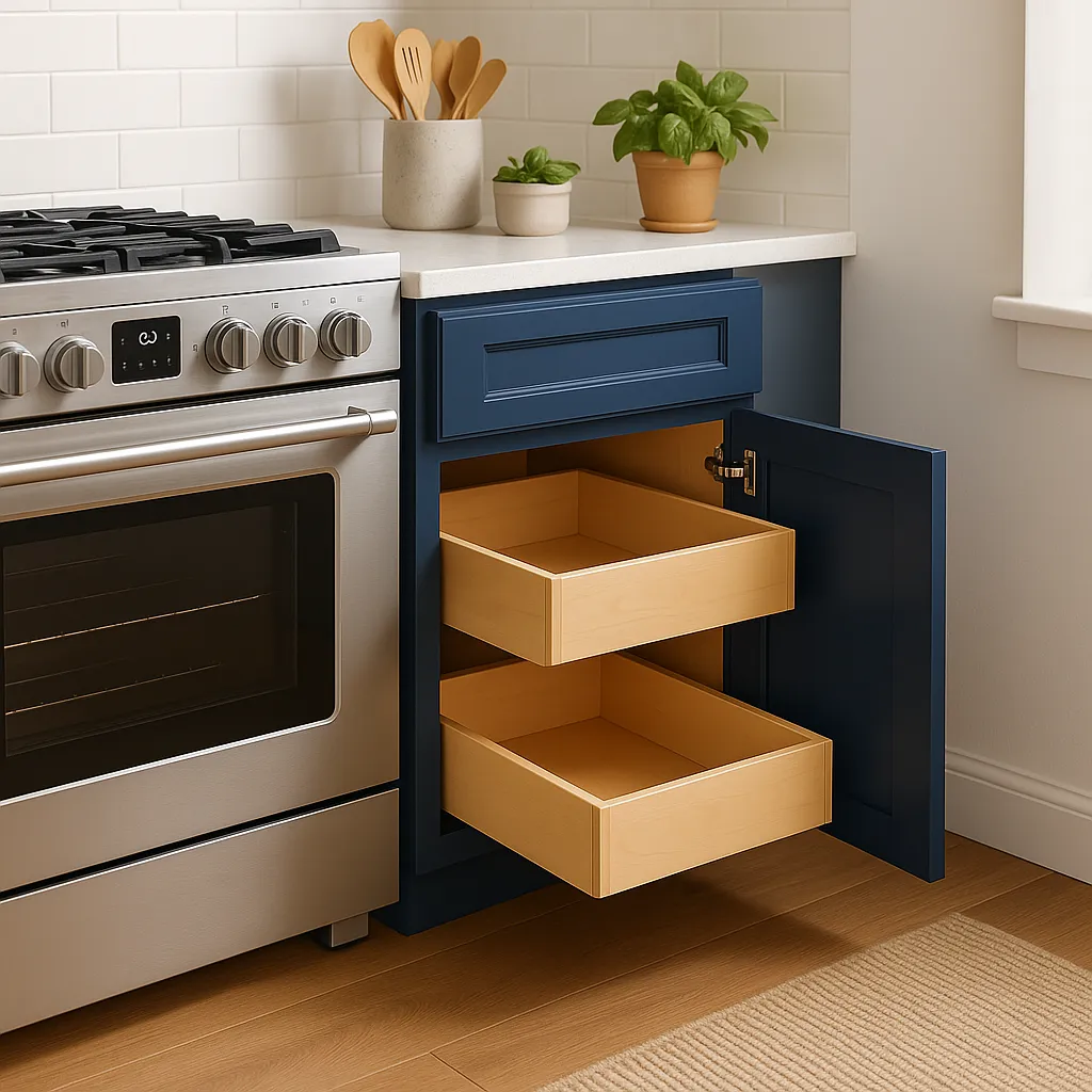 Home Decorators Collection Grayson Mythic Blue Kitchen Cabinet, photo 3 of 4