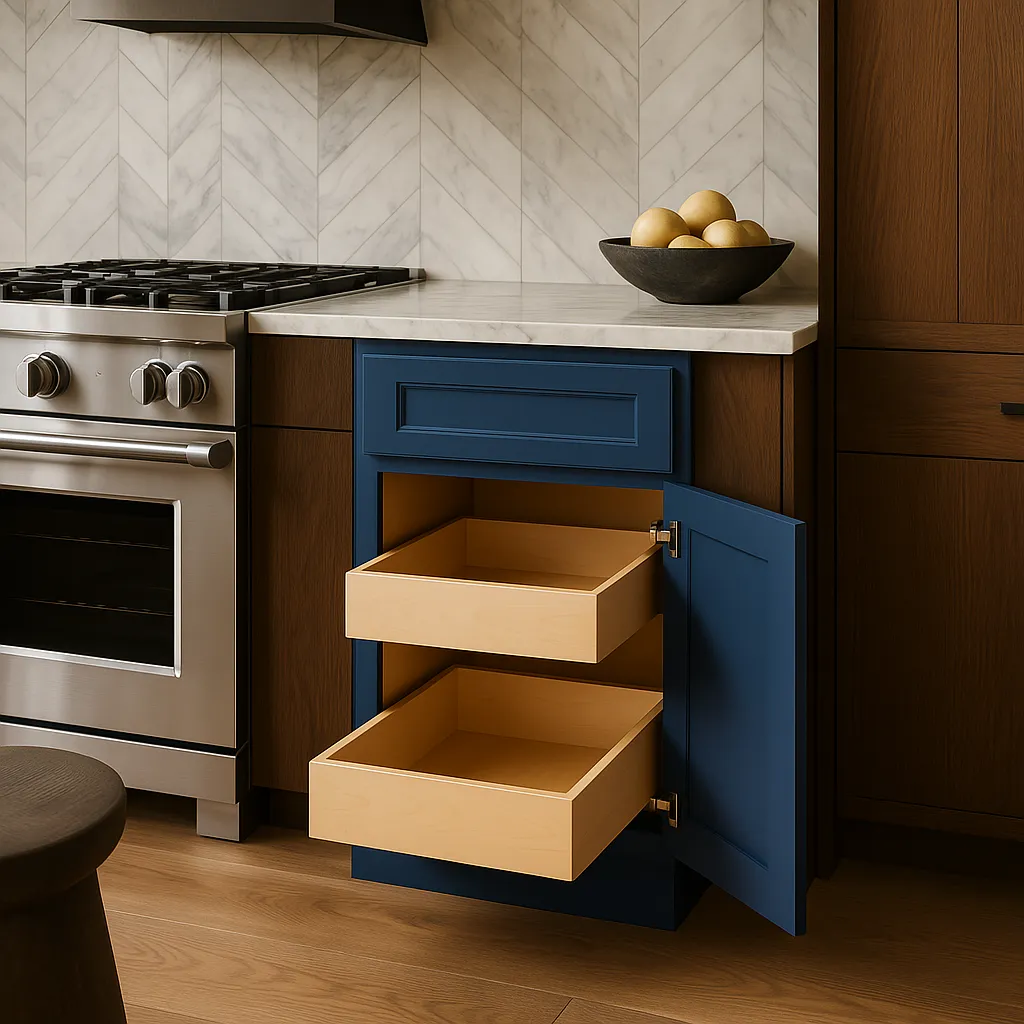 Home Decorators Collection Grayson Mythic Blue Kitchen Cabinet, photo 4 of 4