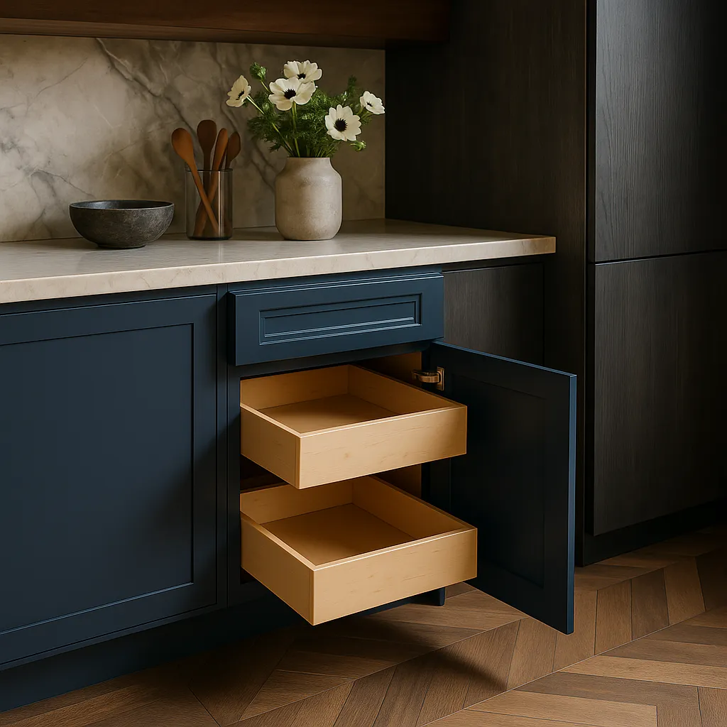 Home Decorators Collection Grayson Mythic Blue Kitchen Cabinet, photo 4 of 4