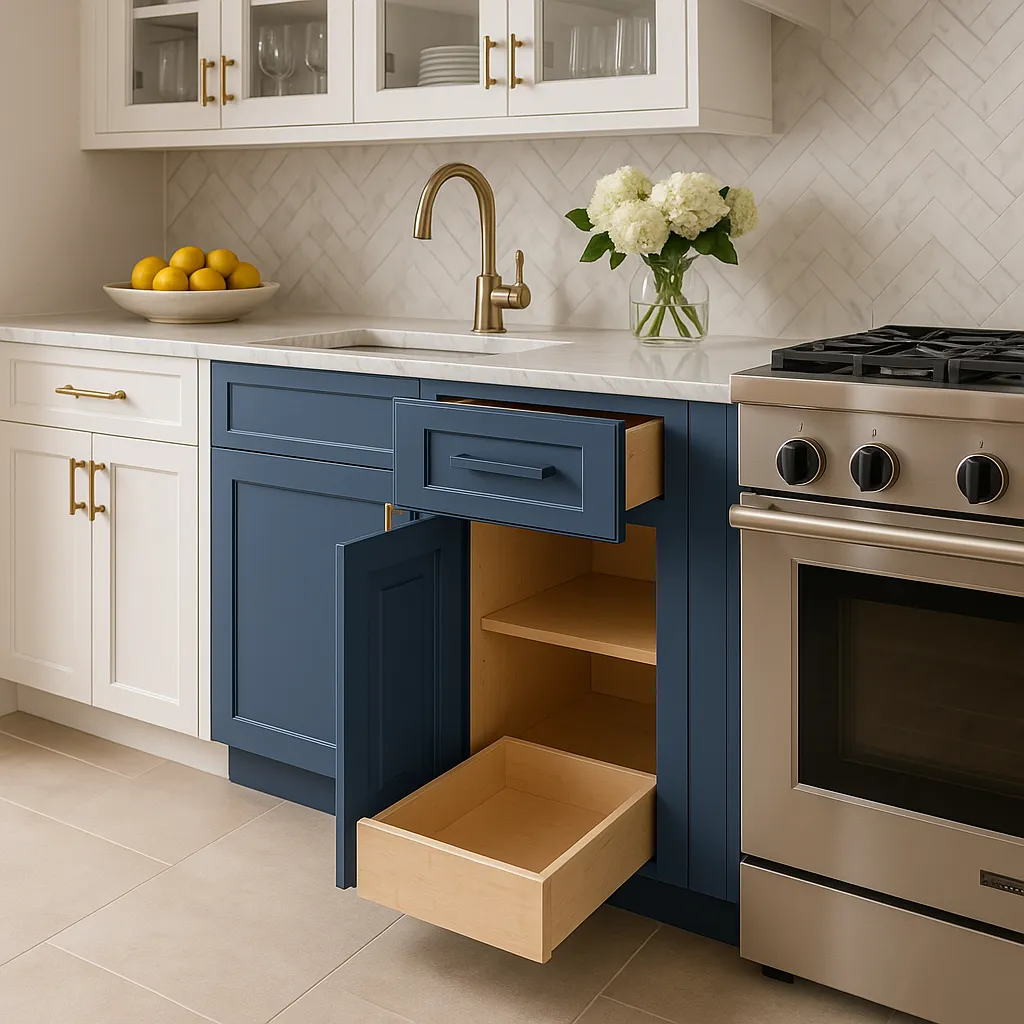 Home Decorators Collection Grayson Mythic Blue Base Kitchen Cabinet, photo 3 of 4