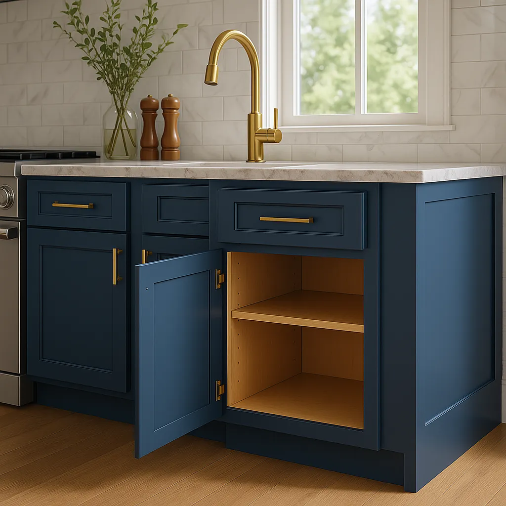 Home Decorators Collection Grayson Mythic Blue Kitchen Cabinet, photo 3 of 4