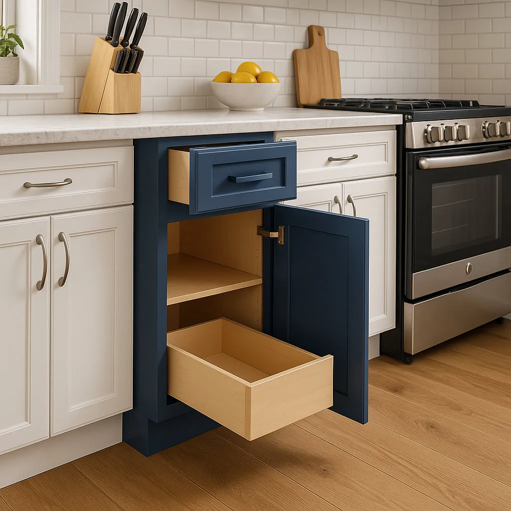 Home Decorators Collection Grayson Mythic Blue Kitchen Cabinet, photo 3 of 4
