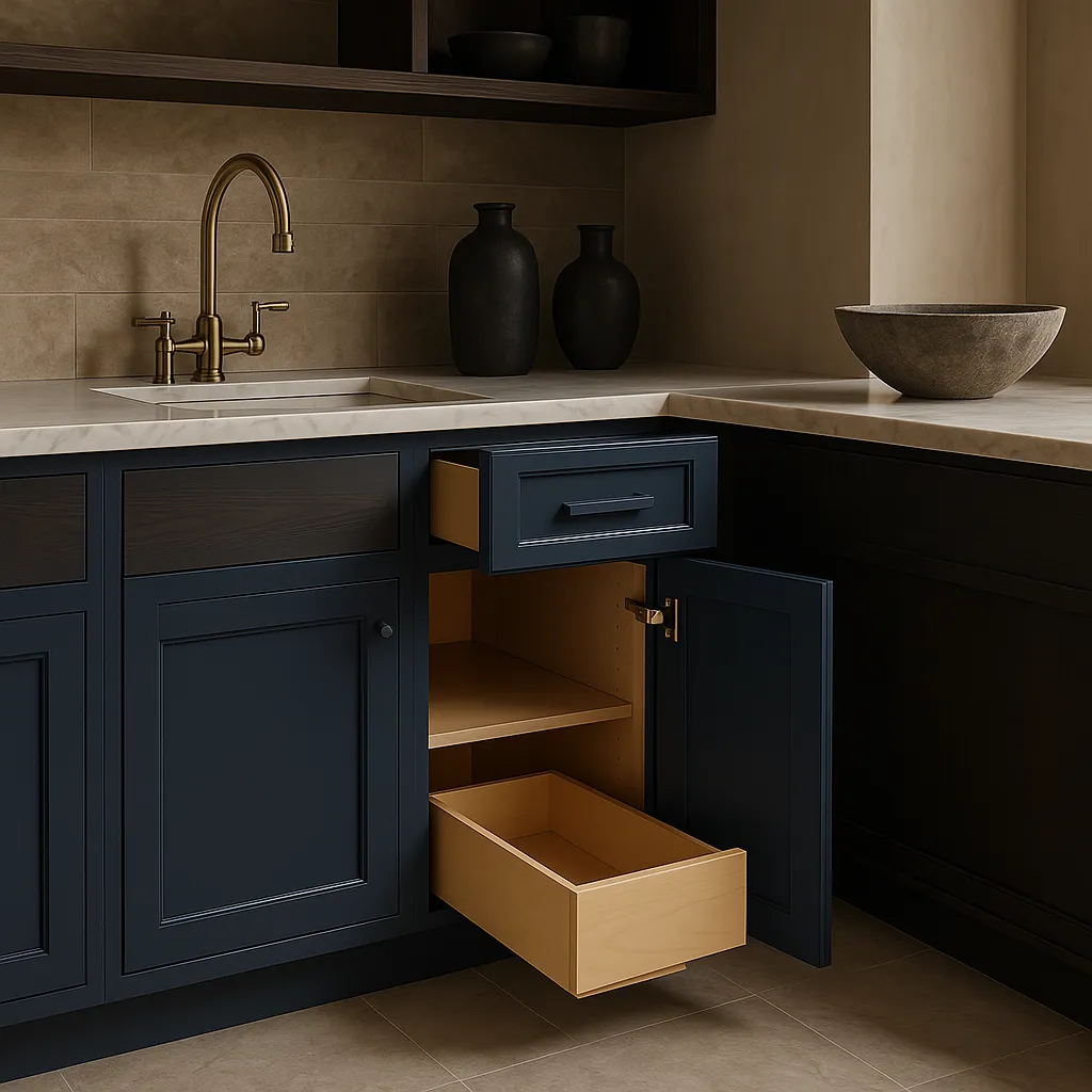 Home Decorators Collection Grayson Mythic Blue Kitchen Cabinet, photo 4 of 4