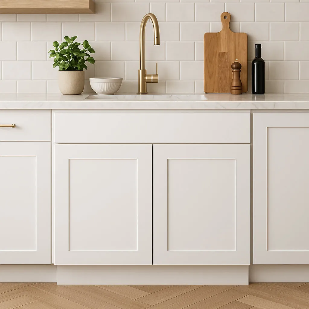 RELIABILT Fairplay 36-in White Shaker Sink Base Kitchen Cabinet, Ready to Assemble, Plywood Construction, photo 7 of 7