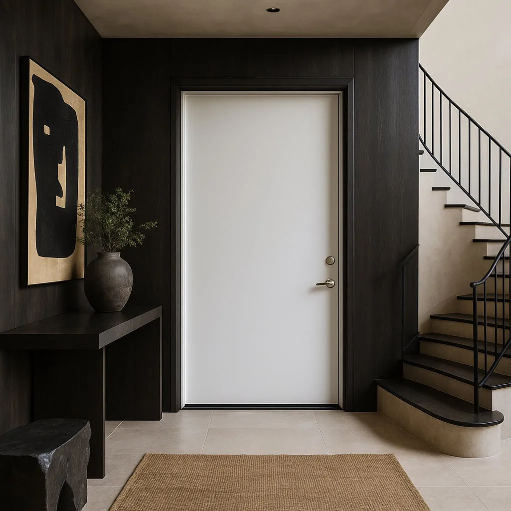 Masonite 36 in. x 80 in. Premium Flush Left Hand Inswing Primed Steel Prehung Exterior Door No Brickmold, photo 4 of 4