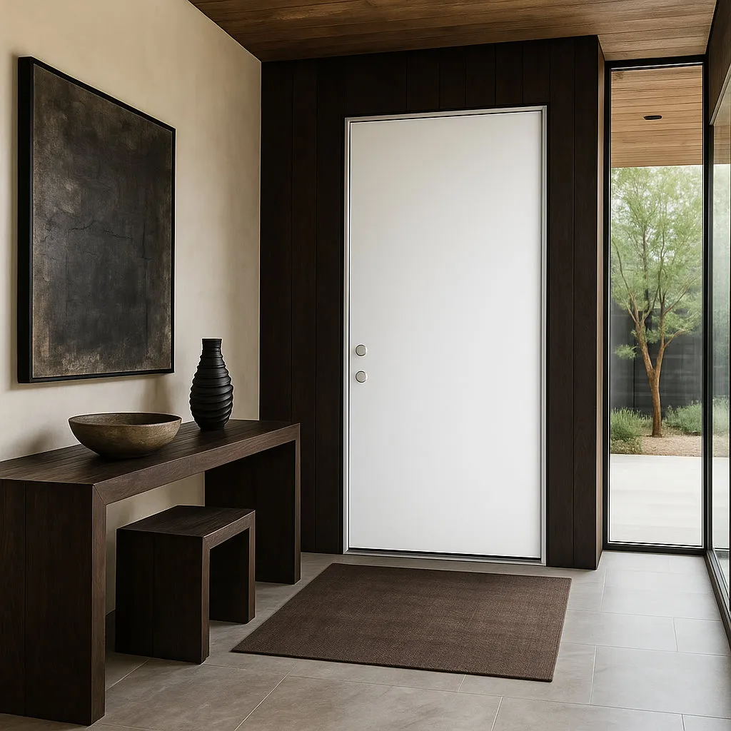 Masonite 36 x 80 in. Premium Flush Right-Hand Inswing Primed Steel Prehung Exterior Door No Brickmold, photo 4 of 4