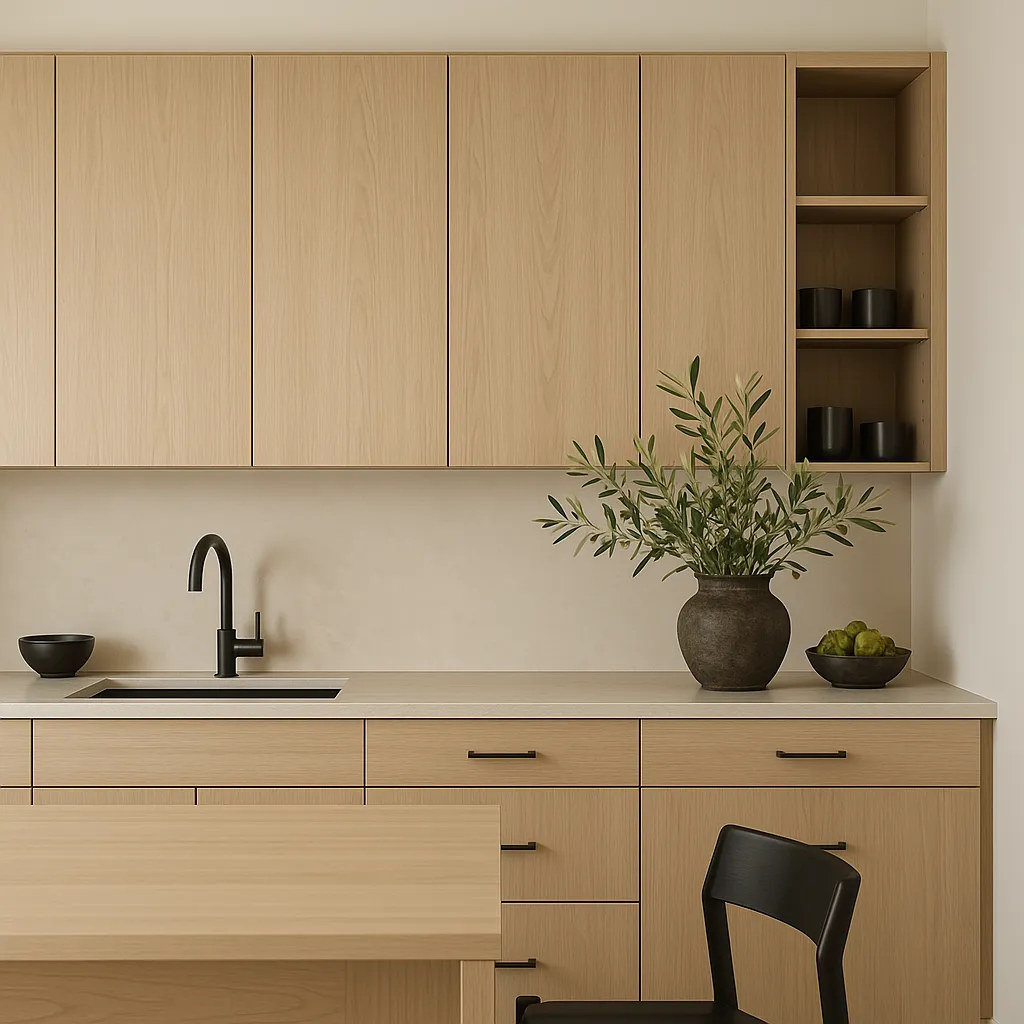 Cambridge Radiance 9 in. W x 12 in. D x 30 in. H Ready-to-Assemble Slab Wall Kitchen Cabinet in Light Oak, photo 2 of 4