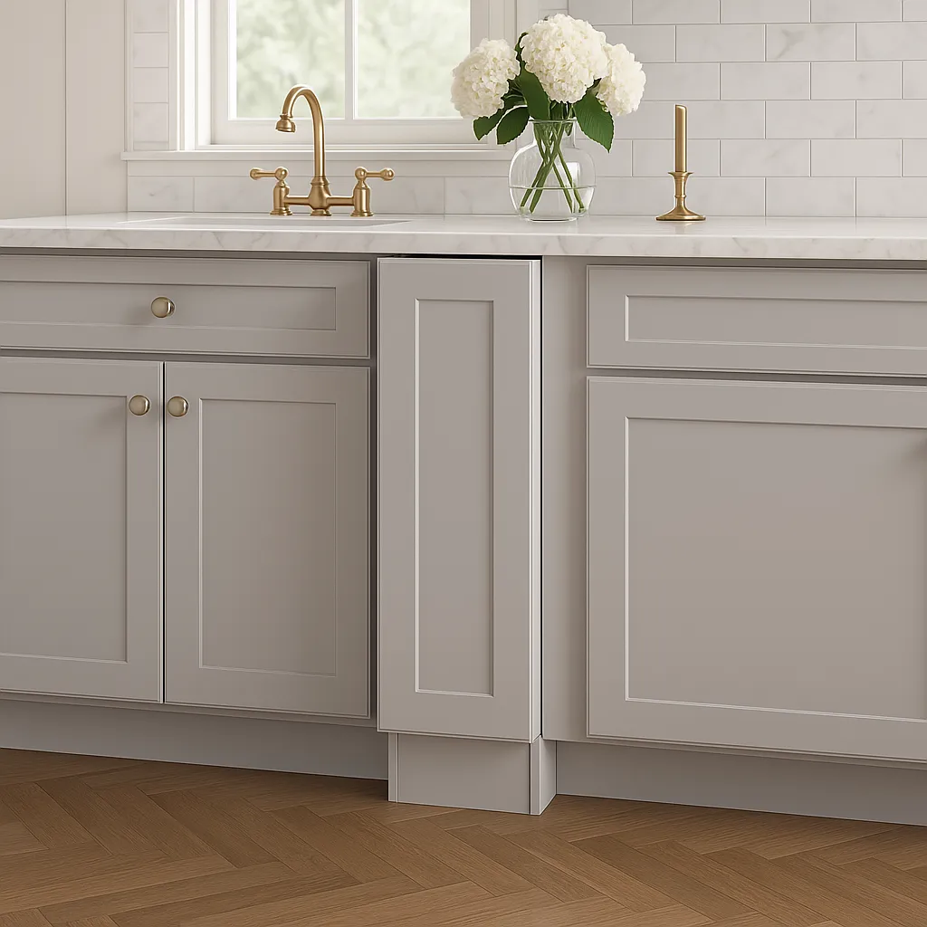Hampton Bay Avondale 9 in. W x 24 in. D x 34.5 in. H Ready to Assemble Plywood Shaker Base Kitchen Cabinet in Dove Gray, photo 2 of 4