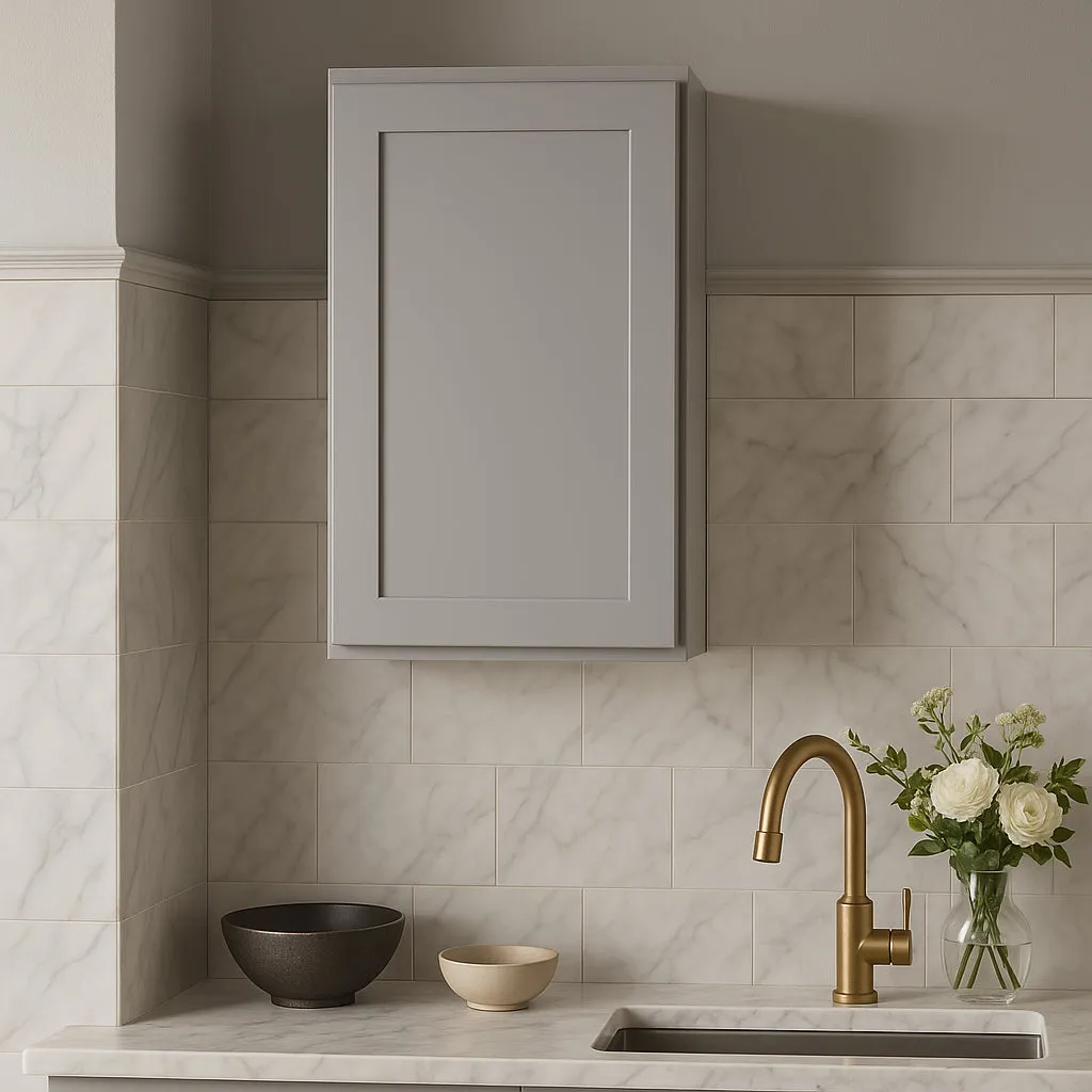 Hampton Bay Avondale 18 in. W x 12 in. D x 30 in. H Ready to Assemble Plywood Shaker Wall Kitchen Cabinet in Dove Gray, photo 2 of 4