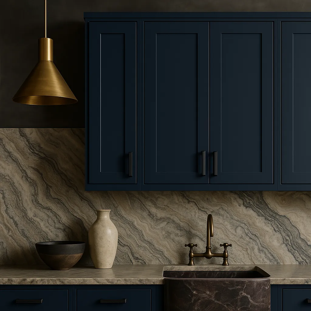 Hampton Bay Avondale 9 in. W x 12 in. D x 36 in. H Ready to Assemble Plywood Shaker Wall Kitchen Cabinet in Ink Blue, photo 3 of 4