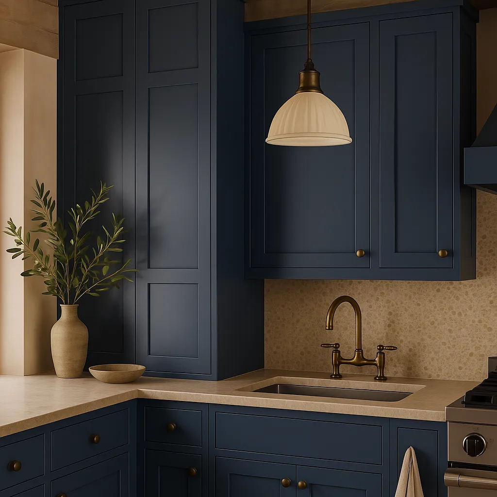 Hampton Bay Avondale 9 in. W x 12 in. D x 36 in. H Ready to Assemble Plywood Shaker Wall Kitchen Cabinet in Ink Blue, photo 4 of 4