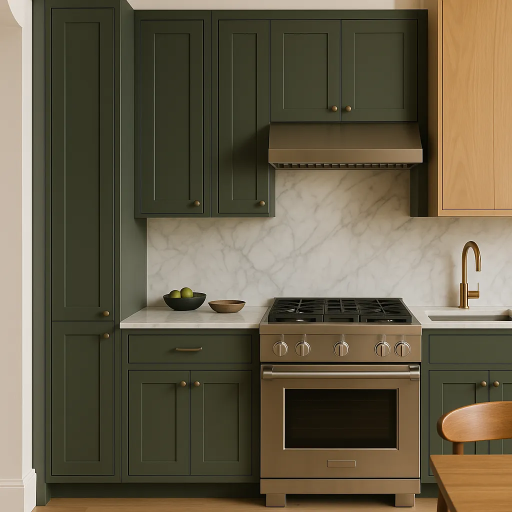 Hampton Bay Avondale 9 in. W x 12 in. D x 36 in. H Ready to Assemble Plywood Shaker Wall Kitchen Cabinet in Fern Green, photo 2 of 4
