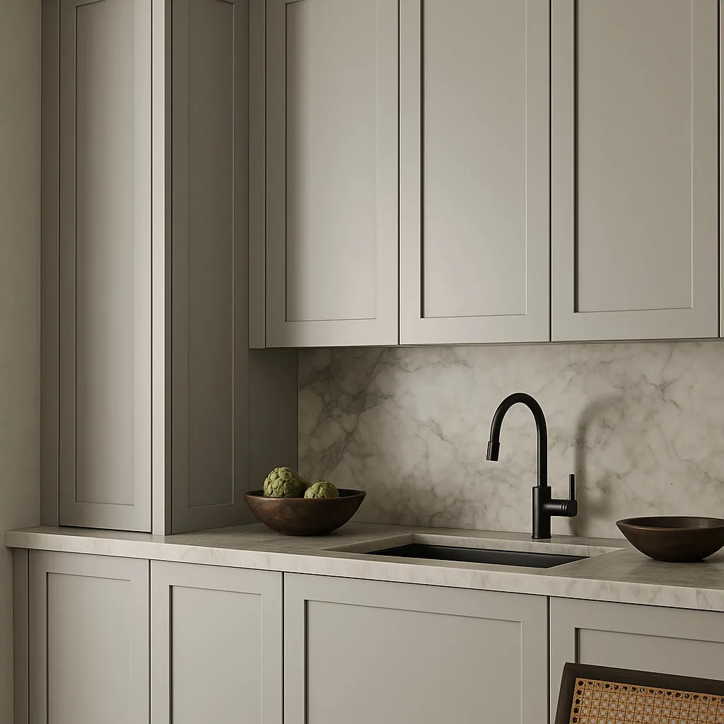 Hampton Bay Avondale Shaker Wall Kitchen Cabinet, Dove Gray, 9 in. W x 12 in. D x 36 in. H, photo 2 of 4
