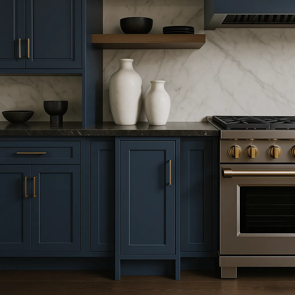 MILL'S PRIDE Richmond Valencia Blue Plywood Shaker Ready-to-Assemble Base Kitchen Cabinet, Soft Close, 9 in W x 24 in D x 34.5 in H, photo 2 of 4