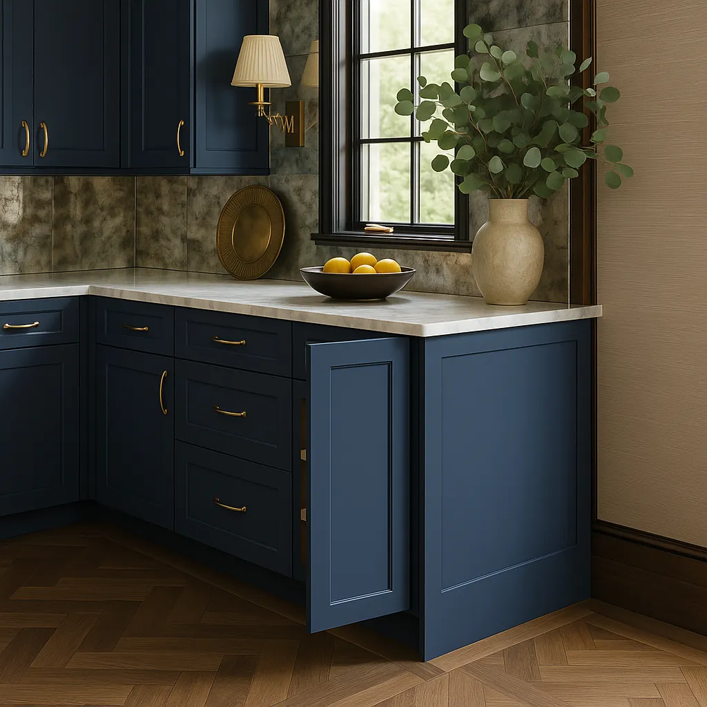 MILL'S PRIDE Richmond Valencia Blue Plywood Shaker Ready-to-Assemble Base Kitchen Cabinet, Soft Close, 9 in W x 24 in D x 34.5 in H, photo 4 of 4