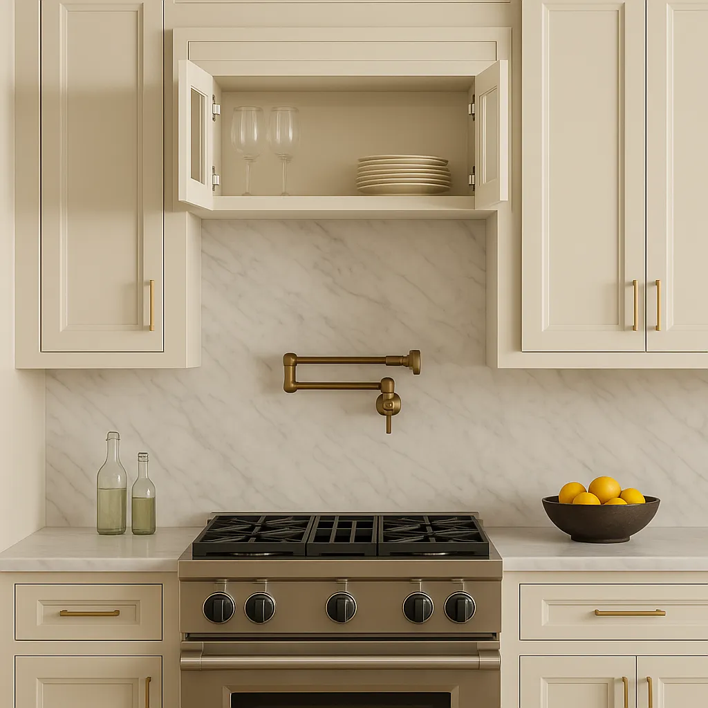 HOMEIBRO 36 in. W x 12 in. D x 12 in. H Antique White Plywood Wall Kitchen Cabinet with 2 Doors, photo 3 of 4
