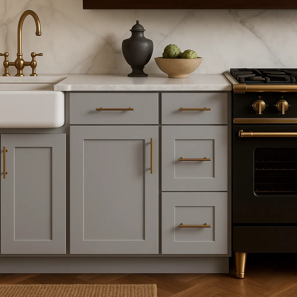 Hampton Bay Avondale 12 in. W x 24 in. D x 34.5 in. H Ready to Assemble Plywood Shaker Base Kitchen Cabinet in Dove Gray, photo 4 of 4