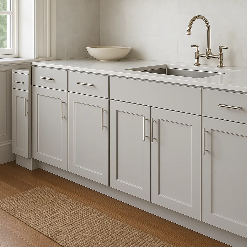 Hampton Bay Avondale 12 in. W x 24 in. D x 34.5 in. H Ready to Assemble Plywood Shaker Base Kitchen Cabinet in Dove Gray, photo 3 of 4