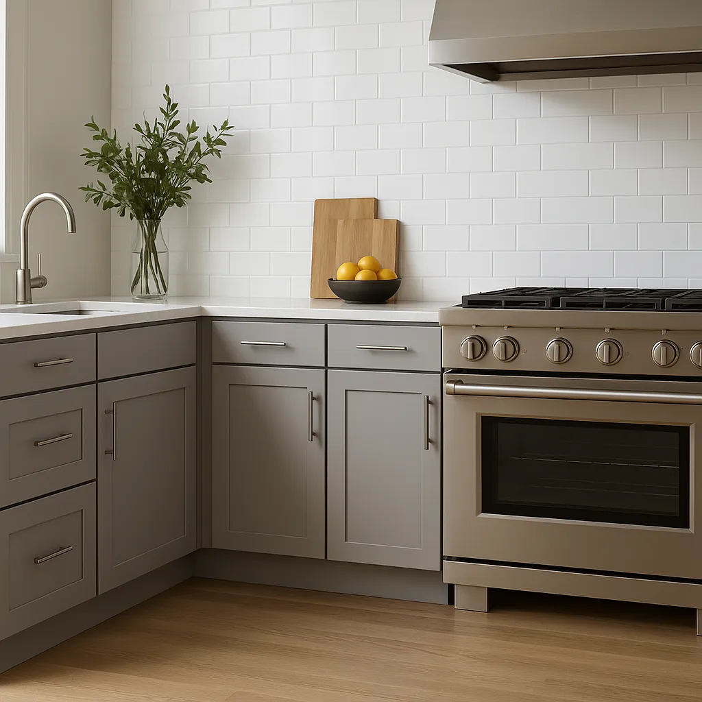 Hampton Bay Avondale 18 in. W x 24 in. D x 34.5 in. H Ready to Assemble Plywood Shaker Base Kitchen Cabinet in Dove Gray, photo 3 of 4