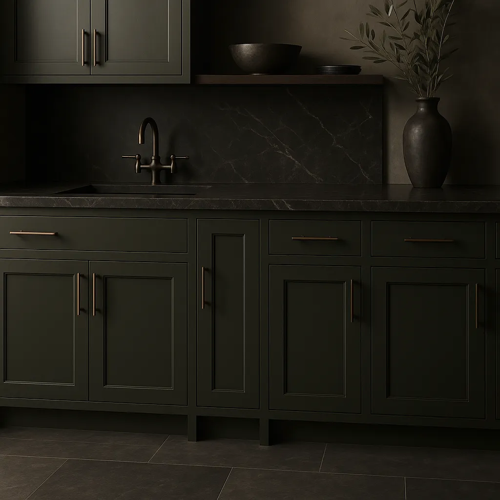 Hampton Bay Avondale Shaker Base Kitchen Cabinet, 9 in. W x 24 in. D x 34.5 in. H, Fern Green, photo 2 of 4