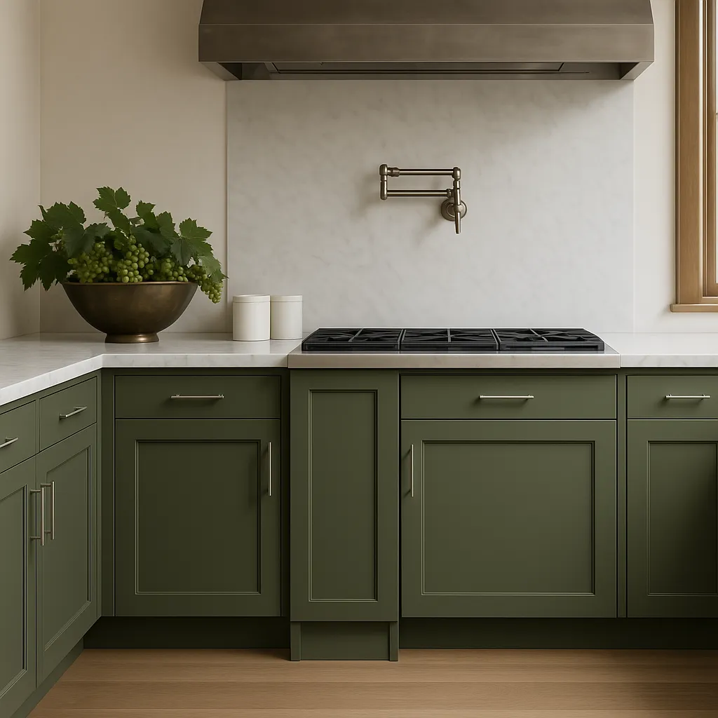 Hampton Bay Avondale Shaker Base Kitchen Cabinet, 9 in. W x 24 in. D x 34.5 in. H, Fern Green, photo 3 of 4