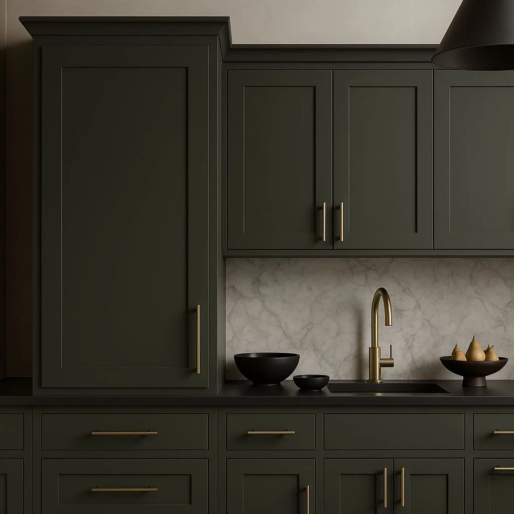 Hampton Bay Avondale 24 in. W x 12 in. D x 36 in. H Plywood Shaker Wall Kitchen Cabinet in Fern Green, photo 2 of 4