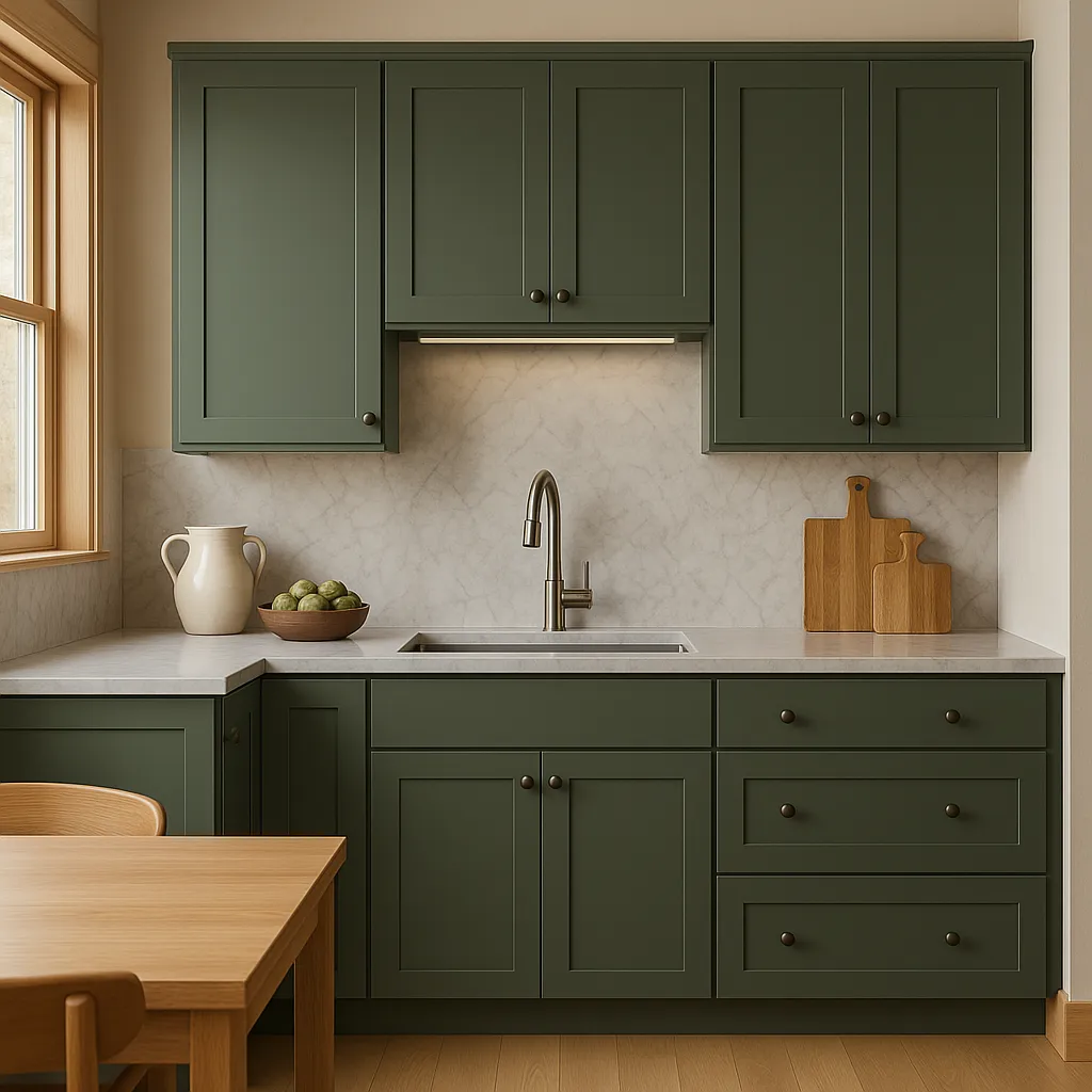 Hampton Bay Avondale 24 in. W x 12 in. D x 36 in. H Plywood Shaker Wall Kitchen Cabinet in Fern Green, photo 4 of 4