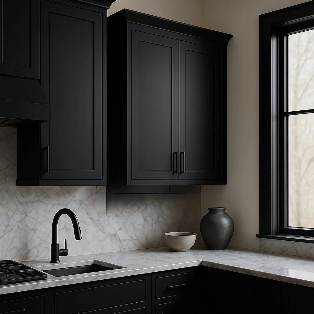 Hampton Bay Avondale 27 in. W x 12 in. D x 36 in. H Ready-to-Assemble Plywood Shaker Wall Kitchen Cabinet in Raven Black, photo 2 of 4