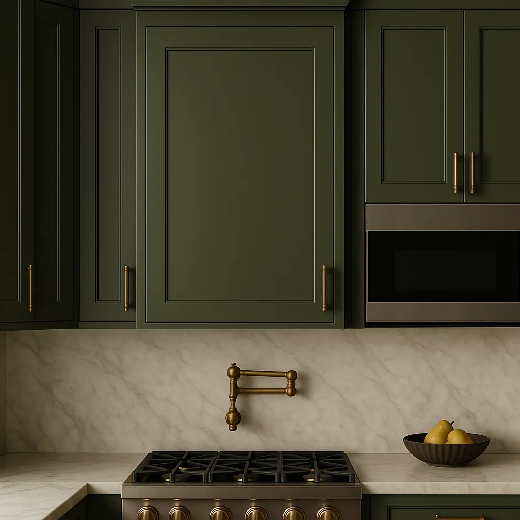Hampton Bay Avondale 18 in. W x 12 in. D x 36 in. H Ready to Assemble Plywood Shaker Wall Kitchen Cabinet in Fern Green, photo 4 of 4