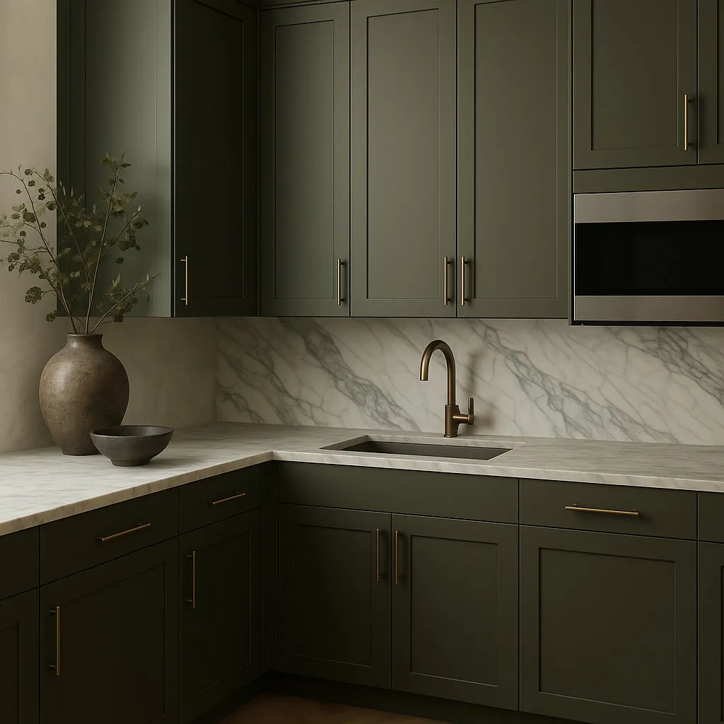 Hampton Bay Avondale Shaker Wall Kitchen Cabinet, 12 in. W x 12 in. D x 36 in. H, Fern Green, photo 2 of 4