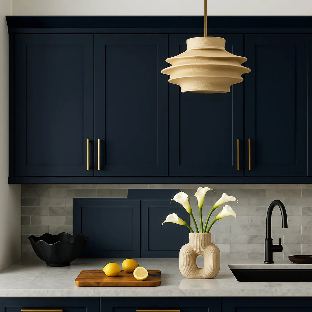 Hampton Bay Avondale 27 in. W x 12 in. D x 36 in. H Ready-to-Assemble Plywood Shaker Wall Kitchen Cabinet in Ink Blue, photo 2 of 4