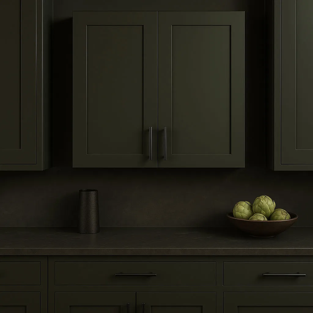 Hampton Bay Avondale 30 in. W x 12 in. D x 30 in. H Ready to Assemble Plywood Shaker Wall Kitchen Cabinet in Fern Green, photo 2 of 4
