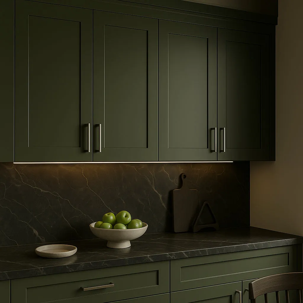 Hampton Bay Avondale 30 in. W x 12 in. D x 30 in. H Ready to Assemble Plywood Shaker Wall Kitchen Cabinet in Fern Green, photo 3 of 4