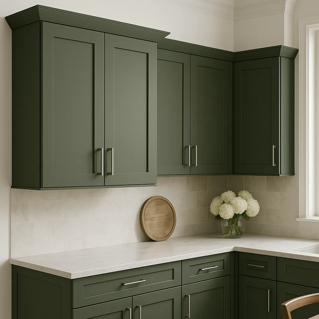Hampton Bay Avondale 30 in. W x 12 in. D x 30 in. H Ready to Assemble Plywood Shaker Wall Kitchen Cabinet in Fern Green, photo 4 of 4