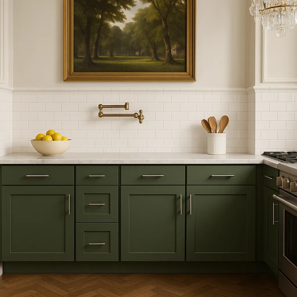Hampton Bay Avondale 15-inch Fern Green Shaker Base Kitchen Cabinet, photo 3 of 4