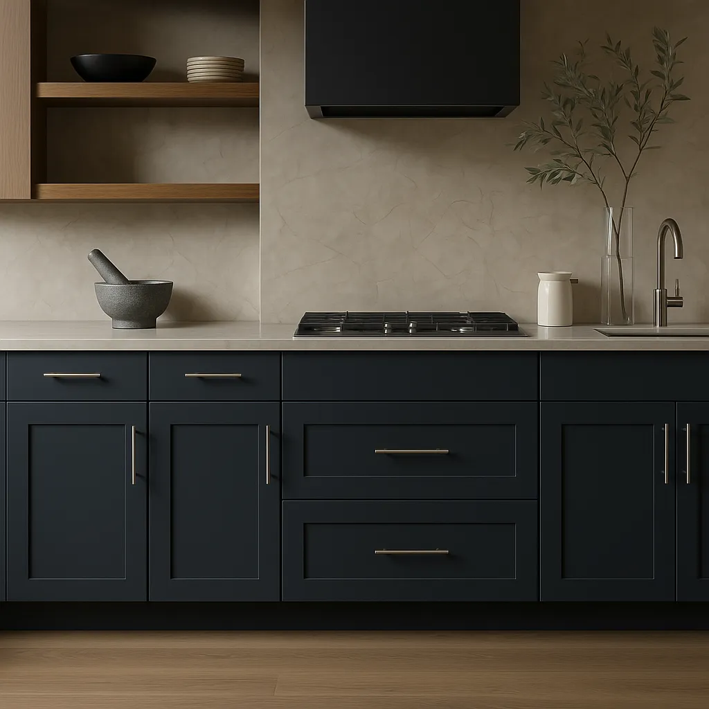 Hampton Bay Avondale Ink Blue Shaker Base Kitchen Cabinet - 15 in. W x 24 in. D x 34.5 in. H, photo 2 of 4