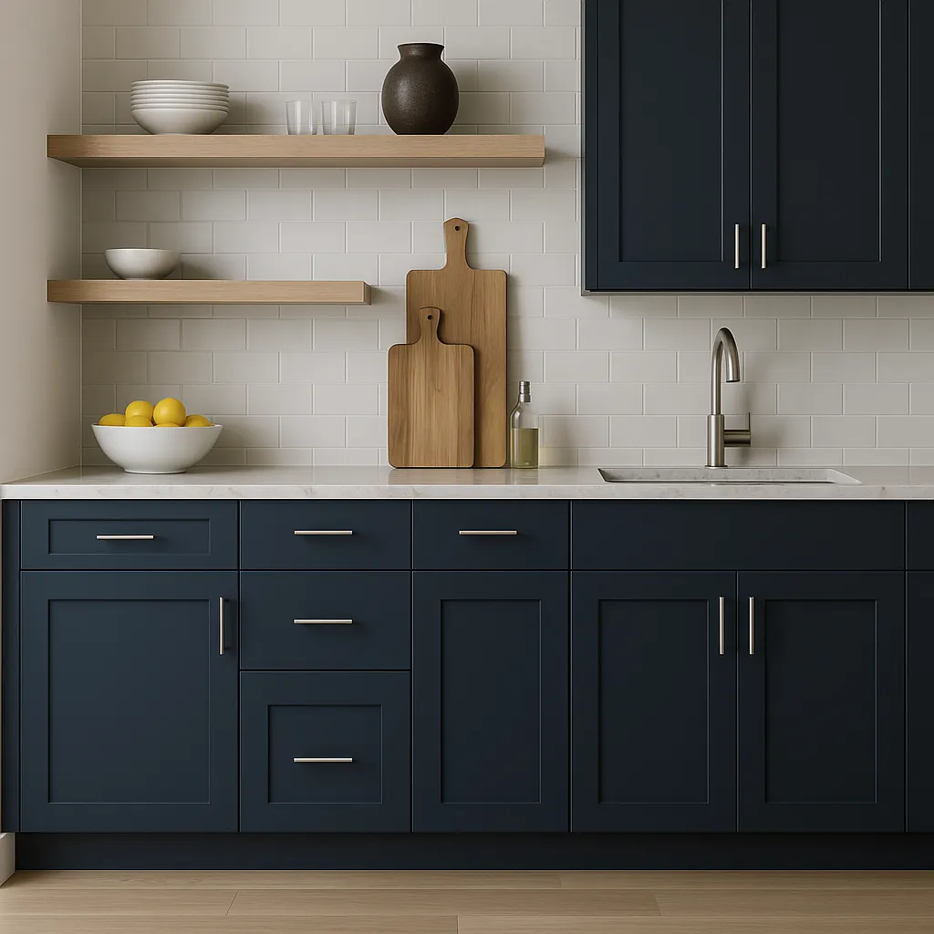 Hampton Bay Avondale Ink Blue Shaker Base Kitchen Cabinet - 15 in. W x 24 in. D x 34.5 in. H, photo 3 of 4