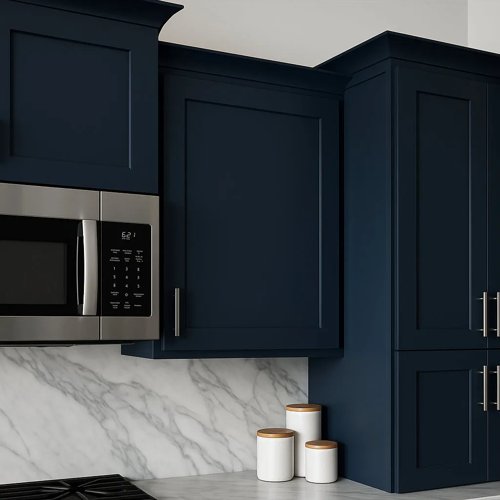 Hampton Bay Ink Blue Shaker Wall Kitchen Cabinet - 24x12x30 Inches, photo 2 of 4