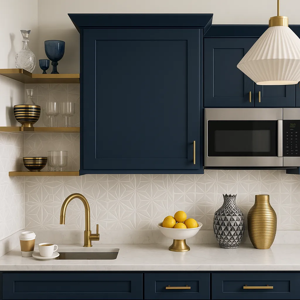 Hampton Bay Ink Blue Shaker Wall Kitchen Cabinet - 24x12x30 Inches, photo 3 of 4