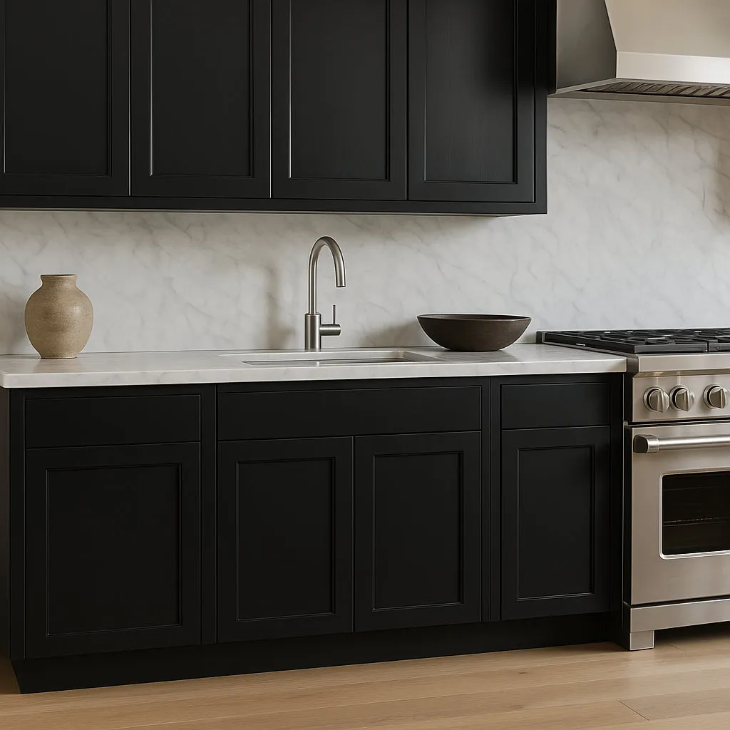 Hampton Bay Avondale 30 in. Shaker Base Kitchen Cabinet in Raven Black, photo 3 of 4