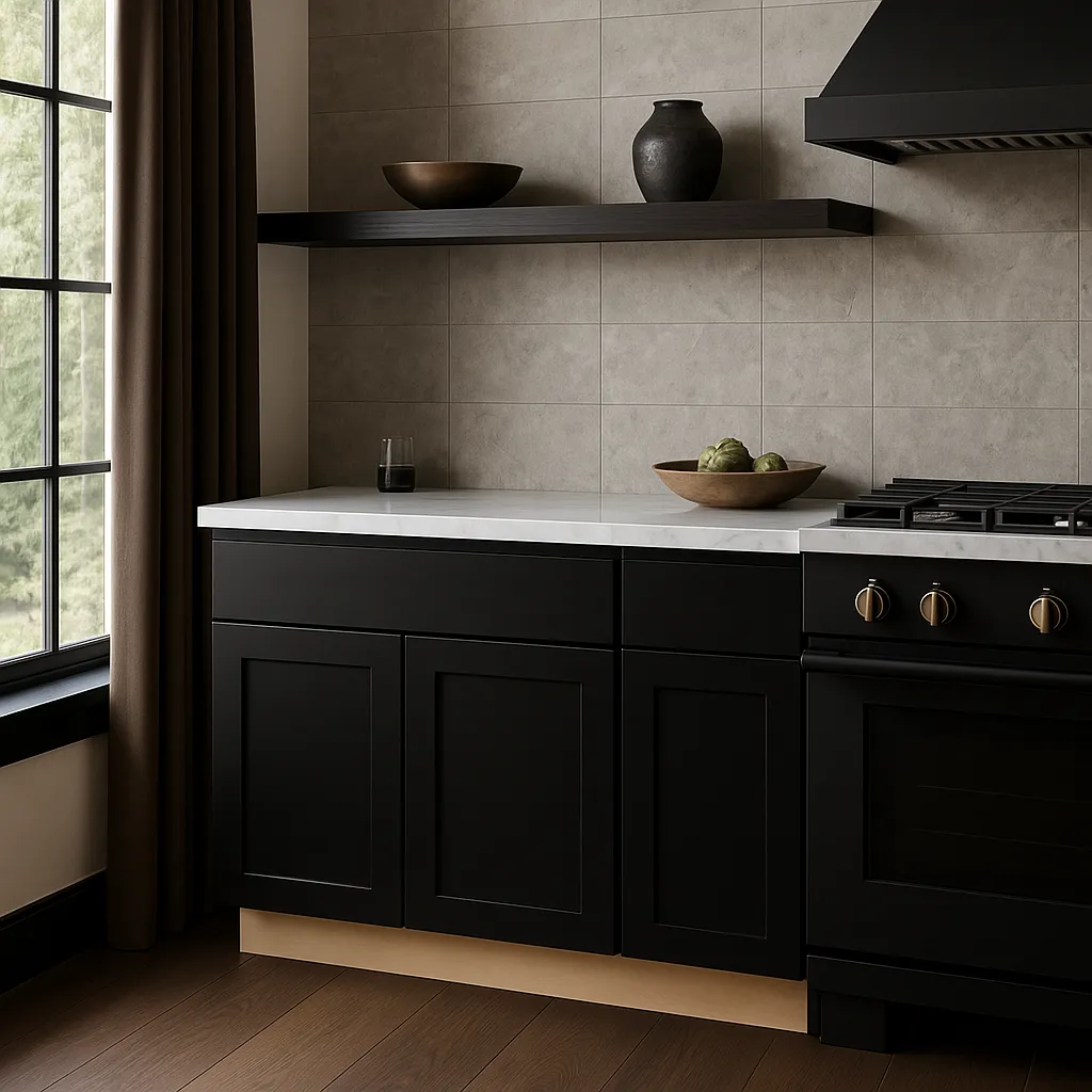 Hampton Bay Avondale 30 in. Shaker Base Kitchen Cabinet in Raven Black, photo 2 of 4