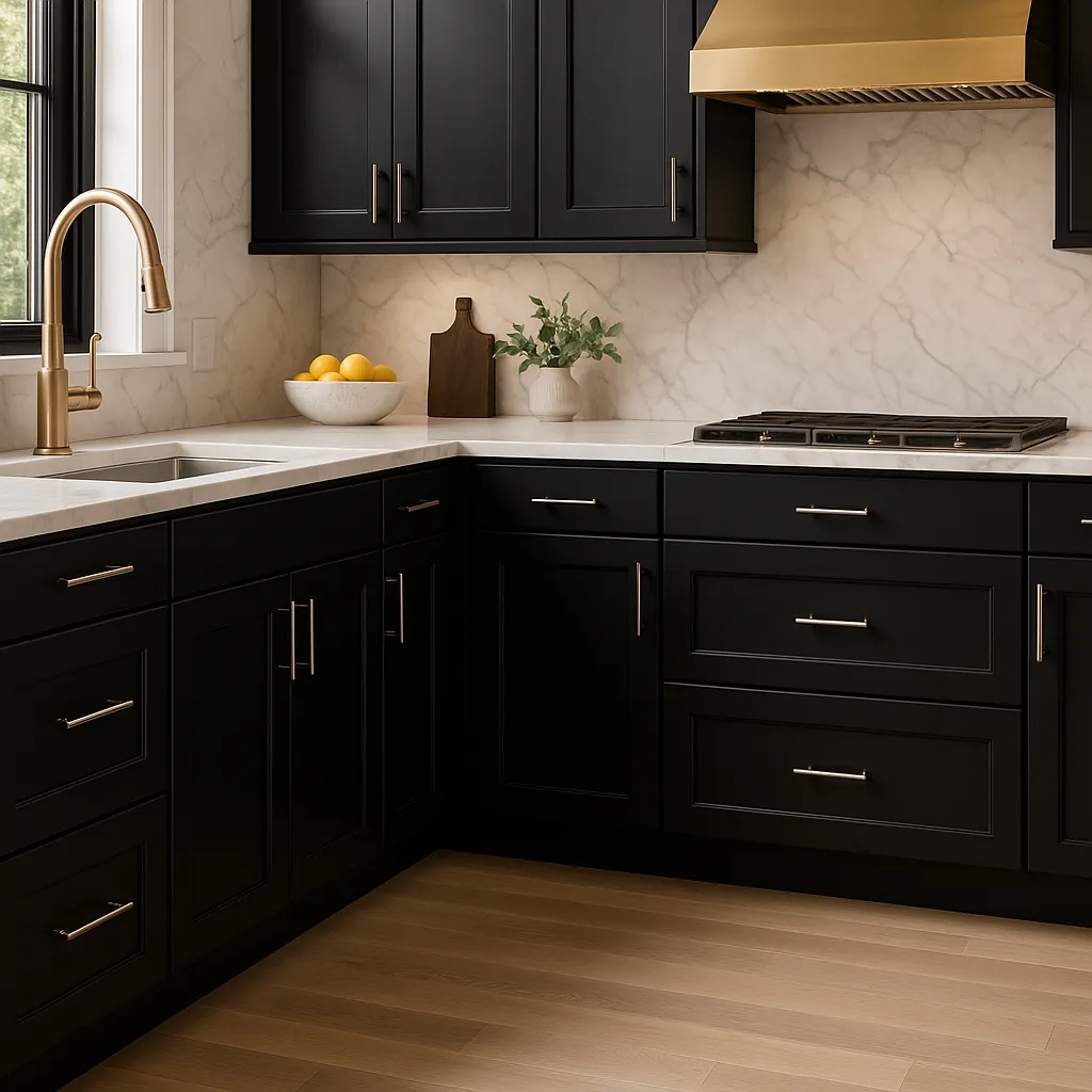 Hampton Bay Avondale 30 in. Shaker Base Kitchen Cabinet in Raven Black, photo 4 of 4