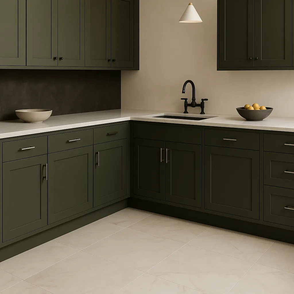 Hampton Bay Avondale 24" Shaker Base Kitchen Cabinet in Fern Green, photo 2 of 4