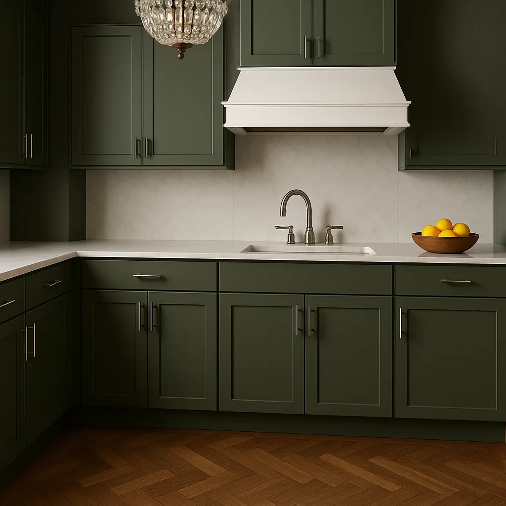Hampton Bay Avondale 24" Shaker Base Kitchen Cabinet in Fern Green, photo 3 of 4