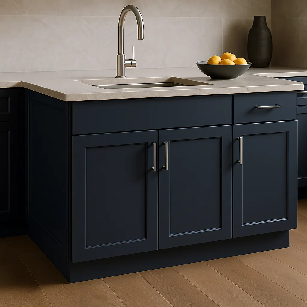 Hampton Bay Avondale Ink Blue Shaker Base Kitchen Cabinet, 30 in. W x 24 in. D x 34.5 in. H, photo 3 of 4