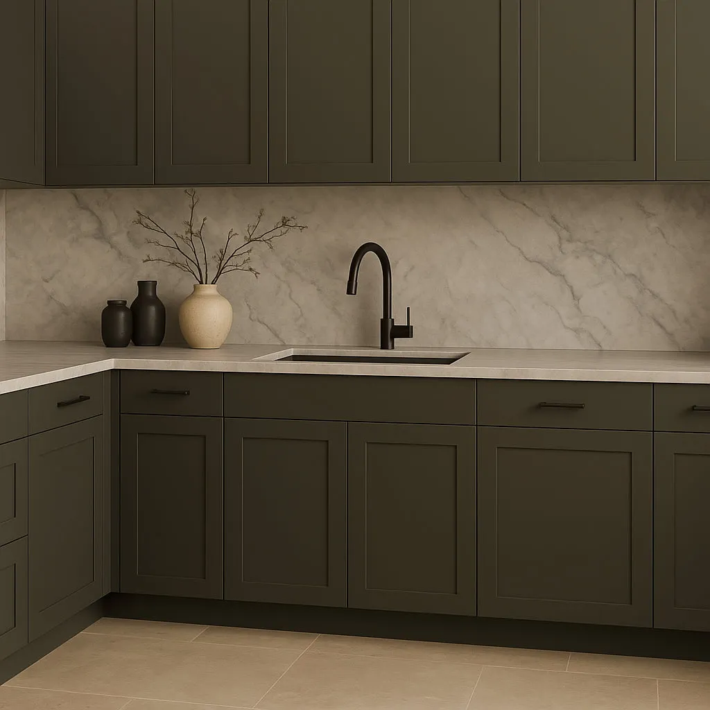 Hampton Bay Avondale 30-inch Fern Green Shaker Base Kitchen Cabinet, photo 3 of 4