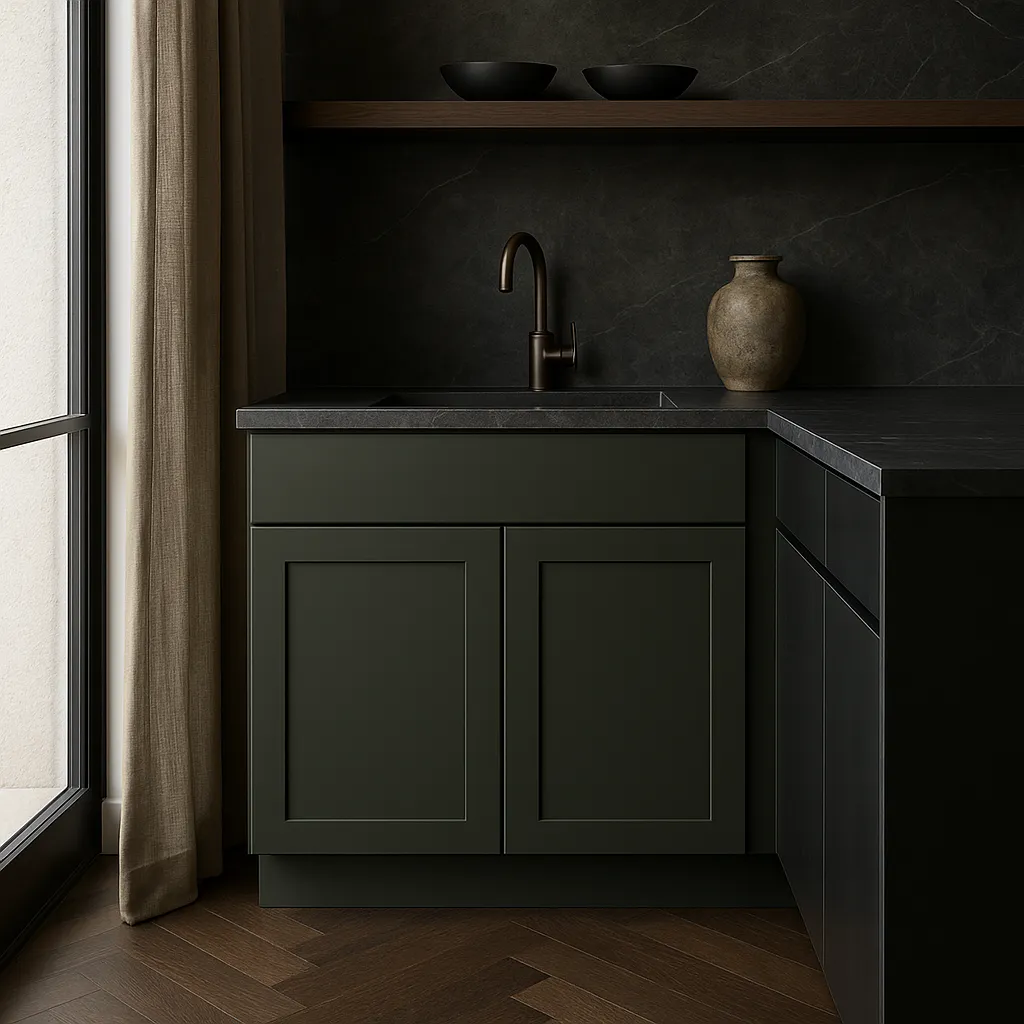 Hampton Bay Avondale 30-inch Fern Green Shaker Base Kitchen Cabinet, photo 2 of 4